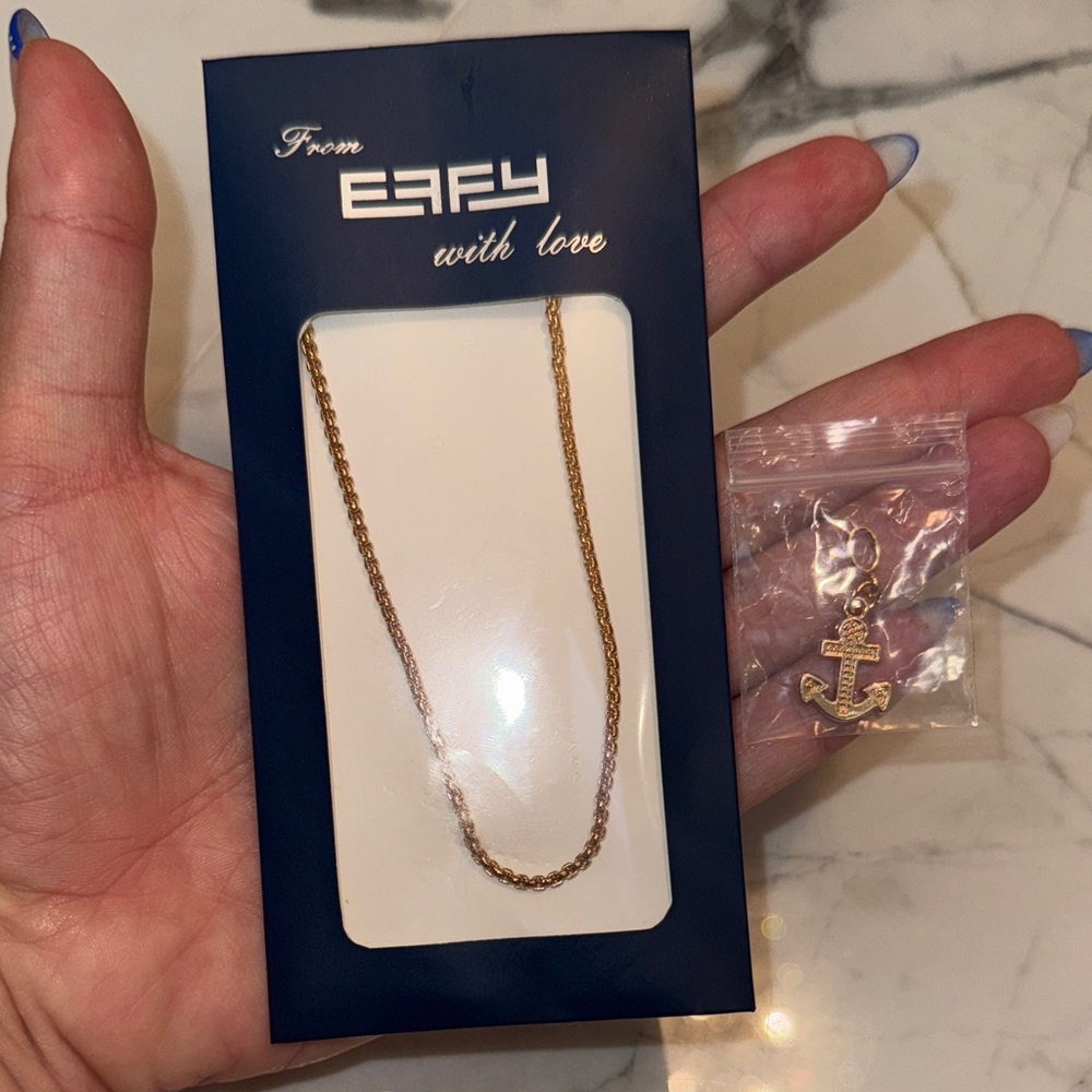 Effy Gold plated Necklace with Anchor Charm NEW